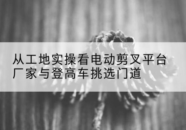垣曲电动剪叉升降平台厂家-从工地实操看电动剪叉平台厂家与登高车挑选门道