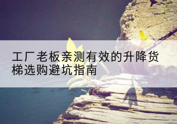 垣曲升降货梯怎么选-工厂老板亲测有效的升降货梯选购避坑指南